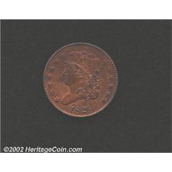 1826 1/2 C MS60 Red and Brown, Cleaned Uncertified. B-1, C-1, R.1. Two-tone light brown color. Boldl
