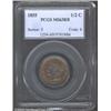1855 1/2 C MS63 Red and Brown PCGS. This is an attractive coin for the grade, particularly on the ob