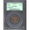 1841 1/2 C Original PR63 Brown PCGS. B-1, R.6. Die State III. The obverse die crack from the border.