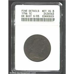 1796 1C Reverse of 1796--Corroded--ANACS. Fine Details, Net VG8. S-93, Low R.3. The so-called "Circl
