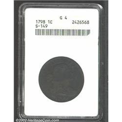 1798 1C First Hair Style Good 4 ANACS. S-149, Low R.6. A rare Sheldon variety. Two tone dark brown a
