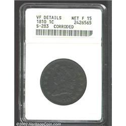 1810 1C--Corroded--ANACS. VF Details, Net Fine 15. S-283, R.2. Dark purple brown patina with slightl