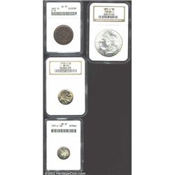 1845 1C Cent AU50 ANACS, N-13, traces of original orange-red luster still adhere to the more protect