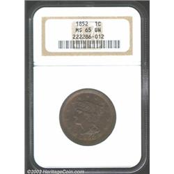 1852 1C MS65 Brown NGC. The strike becomes more bold the closer one gets to the centers. Lovely glos