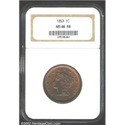 1853 1C MS66 Red and Brown NGC. The fields are dominated by original orange-gold color, which has me