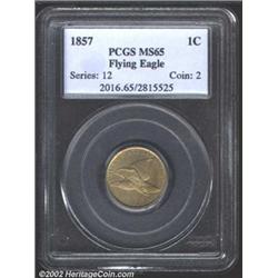1857 1C MS65 PCGS. Far better struck than the typically offered survivor of this popular Small Cent.