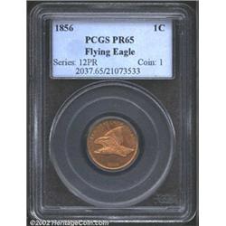 1856 1C PR65 PCGS. Snow-9. An outstanding representative of this die marriage, this lovely Gem exhib