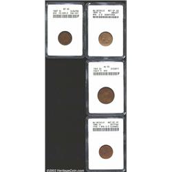 1859 1C Cent--Scratched--ANACS, AU Details, Net XF40, Repunched Date, Snow-2, hints of original lust