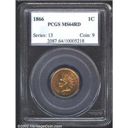 1866 1C MS64 Red PCGS. A fully lustrous 1866 Indian Cent is an important coin in any Mint State grad