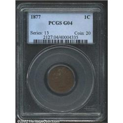 1877 1C Good 4 PCGS. Deep maroon patina with smooth surfaces. Completely problem-free for the grade,