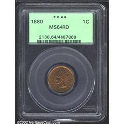 1880 1C MS64 Red PCGS. Rich olive-gold in color with a bold strike and exquisite surfaces. Mintage o