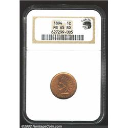 1894 1C MS65 Red NGC. Eagle Eye Photo Seal. This is a solidly graded Gem whose lustrous, frosty surf