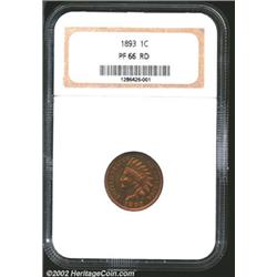1893 1C PR66 Red NGC. Even fall foliage red with hints of violet undertones. The Amazingly well pres