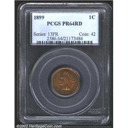 1899 1C PR64 Red PCGS. The orange, ruby-red, and yellow-green colors are bright and attractive. A ni