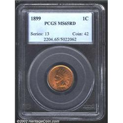 1899 1C MS65 Red PCGS. Sharply struck and beautifully preserved, but this coin's most notable featur
