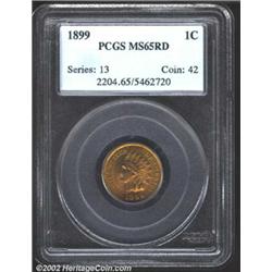 1899 1C MS65 Red PCGS. A well struck coin with a russet patina. A few small carbon spots are scatter
