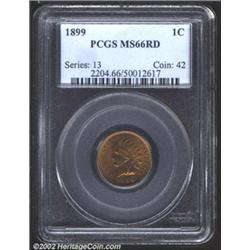 1899 1C MS66 Red PCGS. A lustrous Gem that has gloriously iridescent gold and yellow-green color. Sh