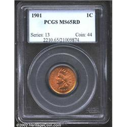 1901 1C MS65 Red PCGS. Lovely apricot-gold color. A well struck and lustrous Gem with gorgeous prese