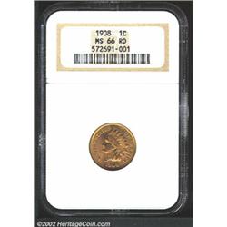 1908 1C MS66 Red NGC. Every bit the high end Gem, this beautiful representative is awash in rich, sm