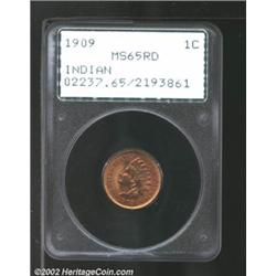 1909 1C MS65 Red PCGS. An orange-red Gem that has rich luster and impressive surfaces. The cheek is.