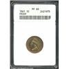 Image 1 : 1861 1C PR60 ANACS. Bright yellow-green, rose-violet, and gold patina. A well struck proof Cent that