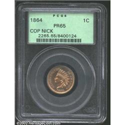 1864 1C Copper-Nickel PR65 PCGS. The final-year proof in the copper-nickel Indian Cent series, the 1