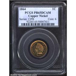 1864 1C Copper-Nickel PR65 Deep Cameo PCGS. We are pleased to be offering several high grade represe