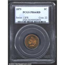 1879 1C PR66 Red PCGS. A well struck Gem that has fully retained its original pumpkin-orange color..