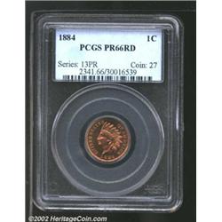 1884 1C PR66 Red PCGS. A gorgeous bright red Gem that has radiant surfaces. Seemingly pristine aside