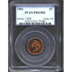 1901 1C PR65 Red PCGS. Resplendent orange-red and crimson-red luster glistens over both sides of thi