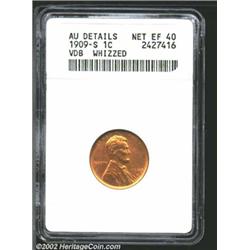 1909-S VDB 1C--Whizzed--ANACS. AU Details, Net XF40. A well struck example with very little wear, bu