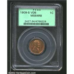 1909-S VDB 1C MS64 Red and Brown PCGS. The original wood-grain color adds to the eye appeal. A razor