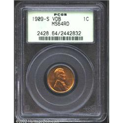 1909-S VDB 1C MS64 Red PCGS. Nicely struck and lustrous with bright olive-green color. Essentially u