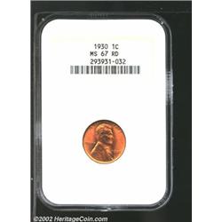 1930 1C MS67 Red NGC. The pumpkin-orange color has an occasional hint of a deeper hue. A bright and.