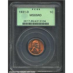 1931-D 1C MS65 Red PCGS. A bright orange-gold Gem that has flashy luster and an impressive strike. A