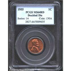 1955/55 1C Doubled Die MS64 Red PCGS. The 1955 Doubled Die is perhaps the best known error coin in a