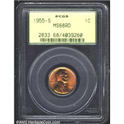 1955-S 1C MS68 Red PCGS. The 1955-S was produced to the extent of 44.6 million pieces. While this to