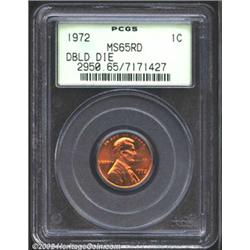 1972/72 1C Doubled Die MS65 Red PCGS. FS-33.3, DDO 1-O-I. A nicely struck Gem that has gorgeous ruby