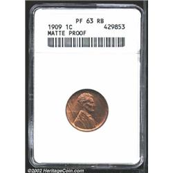 1909 1C PR63 Red and Brown ANACS. Streaky tan-gold and lilac patina. A razor-sharp representative of