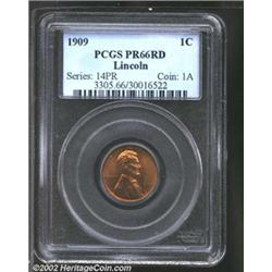 1909 1C PR66 Red PCGS. A satin finished proof from the first year of Lincoln Cent production, this i