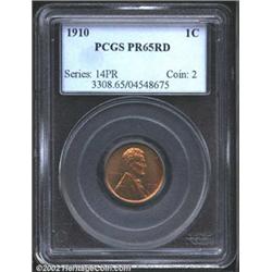 1910 1C PR65 Red PCGS. Orange and olive colors. A razor-sharp Gem that has a few very small toning s