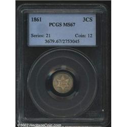 1861 3CS MS67 PCGS. As more and more Half Dimes, Dimes, Quarters, and Half Dollars entered circulati