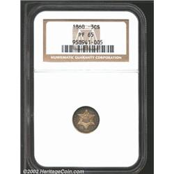 1860 3CS PR65 NGC. Just 1,000 proofs were made of this denomination in 1860, and the issue is elusiv