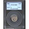 Image 1 : 1865 3CN MS65 PCGS. A lustrous steel-gray patina. Some doubling on the legends, and a clear die clas