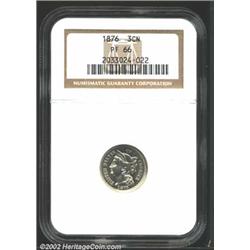 1876 3CN PR66 NGC. Bright and reflective with little to no toning on either side, this is a beautifu