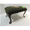 ANTIQUE 14X10 NEEDLE POINT & BRONZE LEG FOOT STOOL