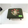 Image 2 : ANTIQUE 14X10 NEEDLE POINT & BRONZE LEG FOOT STOOL