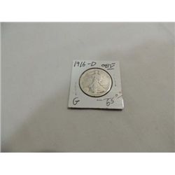 1916-D OBVERSE (GOOD) WALKING LIBERTY HALF DOLLAR
