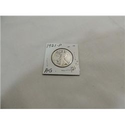 1921 SEMI-KEY (AG) WALKING LIBERTY HALF DOLLAR