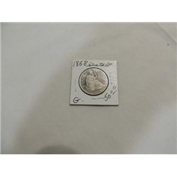 1868 CIRCULATED (G) SEATED HALF DOLLAR